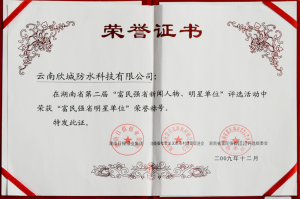 在湖南省第二届-富民强省新闻人物-明星单位-评选活动中荣获富民强省明星单位荣誉称号
