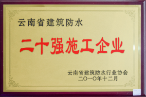 云南省建筑防水二十强施工企业